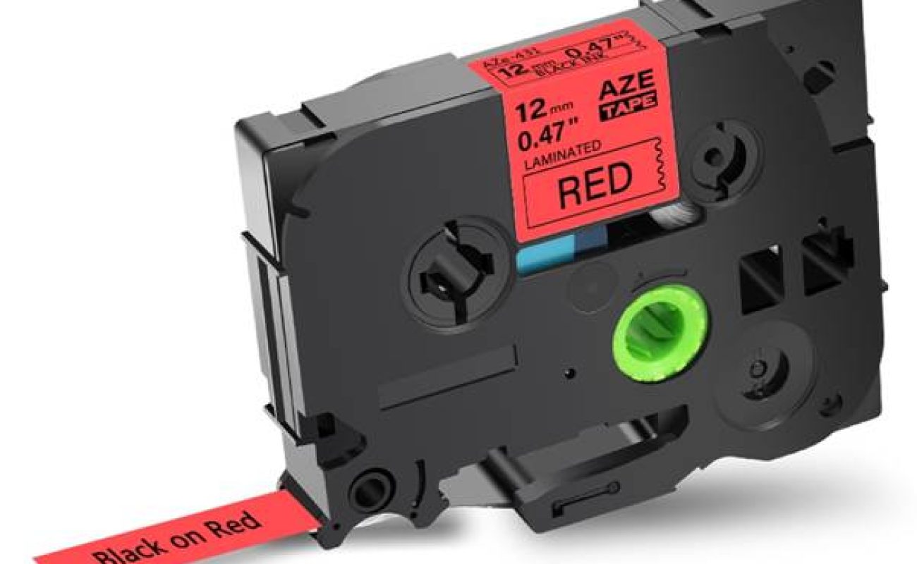 Brother TZE431 12mm Black On Red Tape - 8 metres